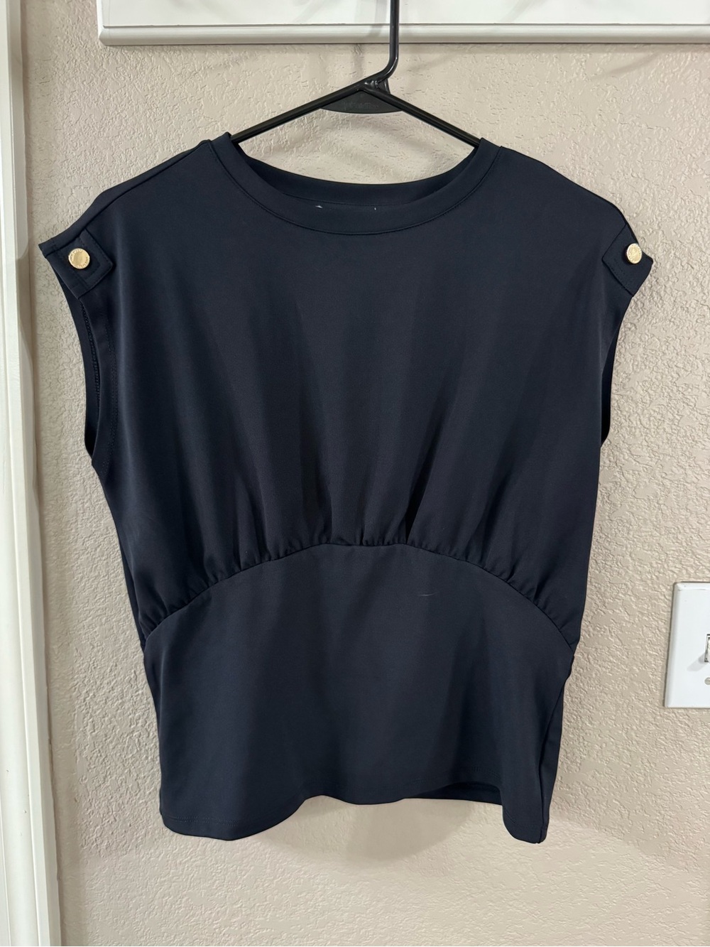 NWT Nine West Navy Peplum Blouse
